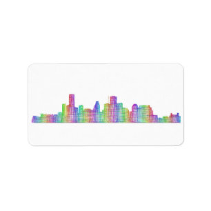Houston city skyline label