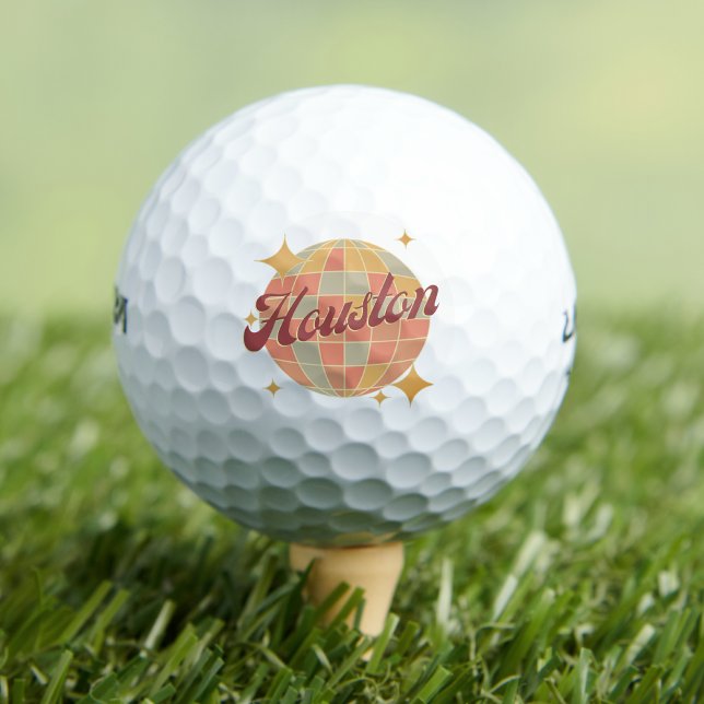 Houston City Texas Retro golfing resort  Golf Balls (Creator Uploaded)
