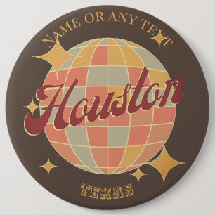 Houston City Texas USA Retro Vintage souvenir  6 Cm Round Badge