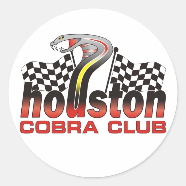 Houston Cobra Club Logo - December 2009 Classic Round Sticker (Front)
