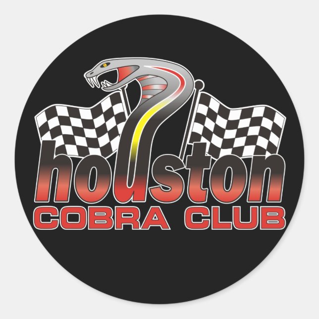 Houston Cobra Club Logo - December 2009 Classic Round Sticker (Front)