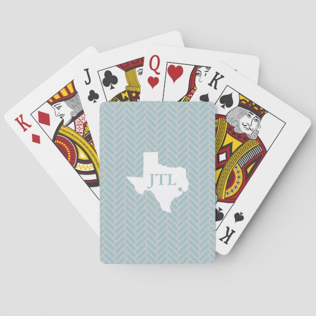 Houston Custom Initials Playing Cards (Back)
