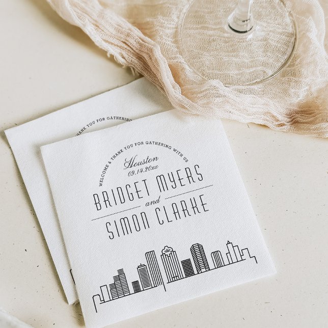 Houston Deco Skyline | Wedding Event Napkins (Creator Uploaded)