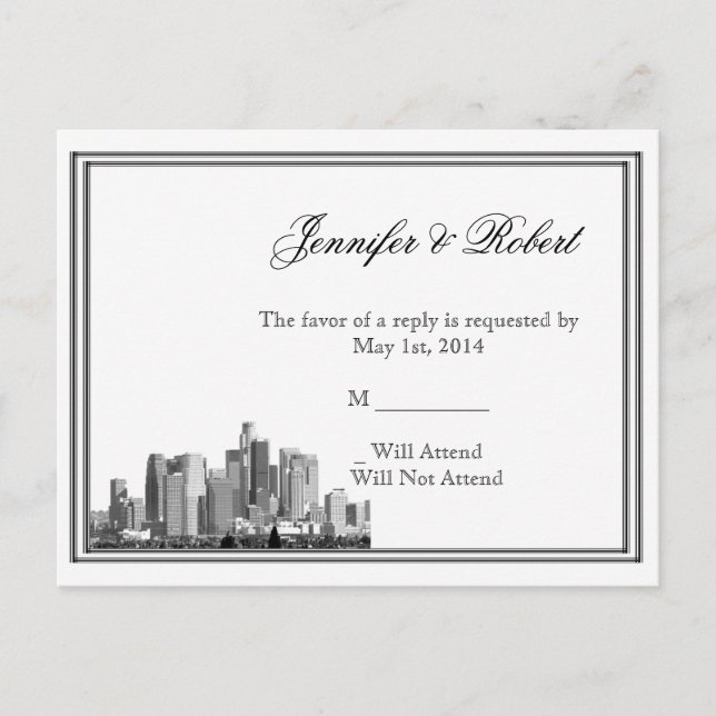 Houston Destination Wedding RSVP Postcard (Front)
