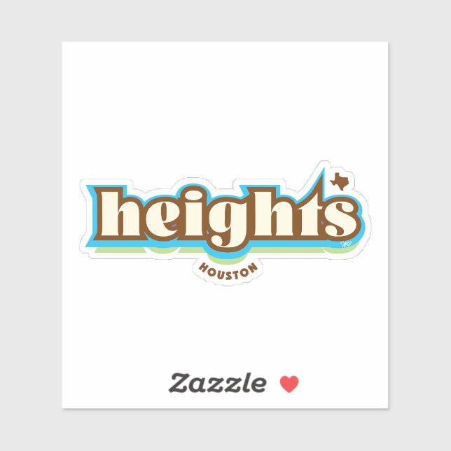 Houston Heights Texas, blue, green, brown (Sheet)