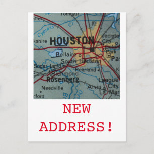 Houston New Address announcement Postcard