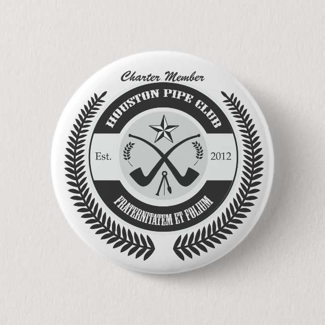 Houston Pipe Club 6 Cm Round Badge (Front)