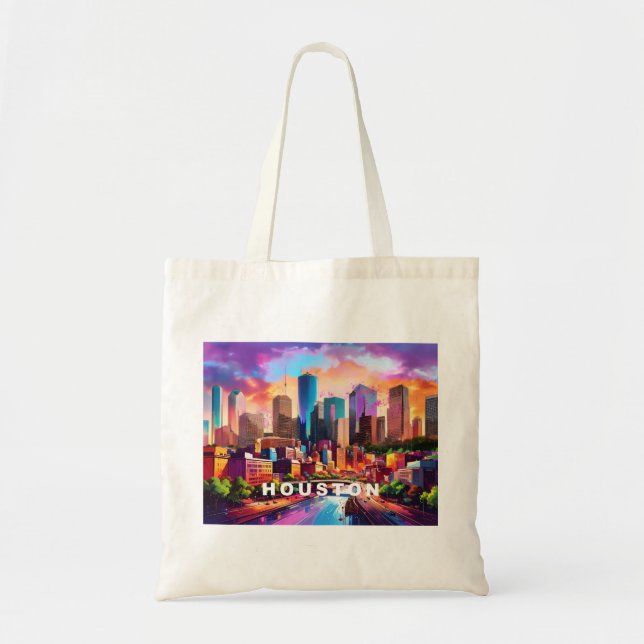 Houston Skyline Abstract Art Tote Bag (Front)