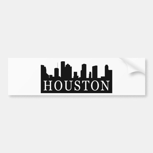 Houston Skyline Bumper Sticker (Front)