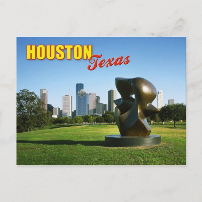 Houston Skyline from Eleanor Tinsley Park, TX Postcard (Front)