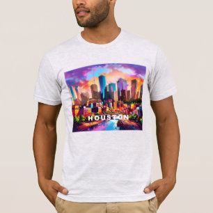 Houston Skyline Graffiti Art  T-Shirt
