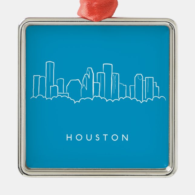 Houston Skyline Metal Tree Decoration (Front)