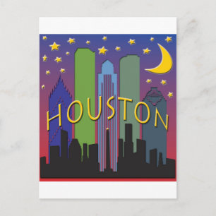 Houston Skyline nightlife Postcard