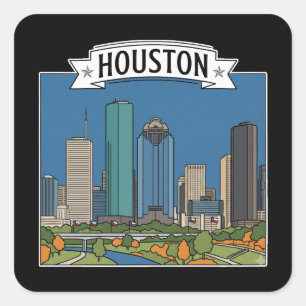 Houston Skyline Square Sticker