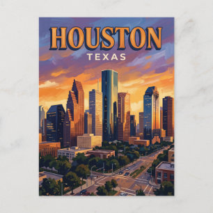 Houston Skyline Texas Postcard