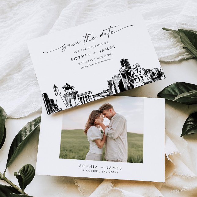 Houston Skyline Wedding Save the Date Card (Creator Uploaded)