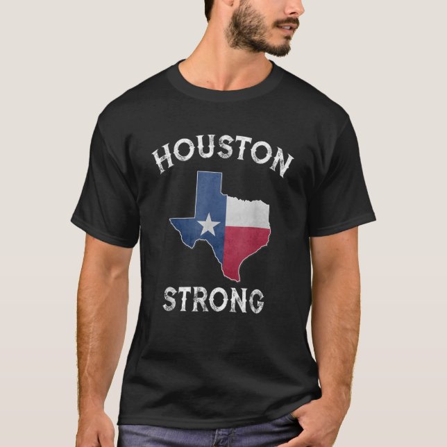 Houston Strong State of Texas Flag T Shirt (Front)