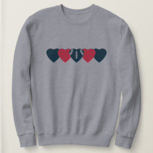 Houston Texans Heart Football Dark Sweatshirt