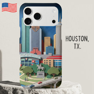Houston Texas America Layered Paper Art Diorama