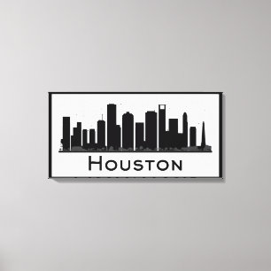 Houston, Texas Black & White City Skyline Canvas Print