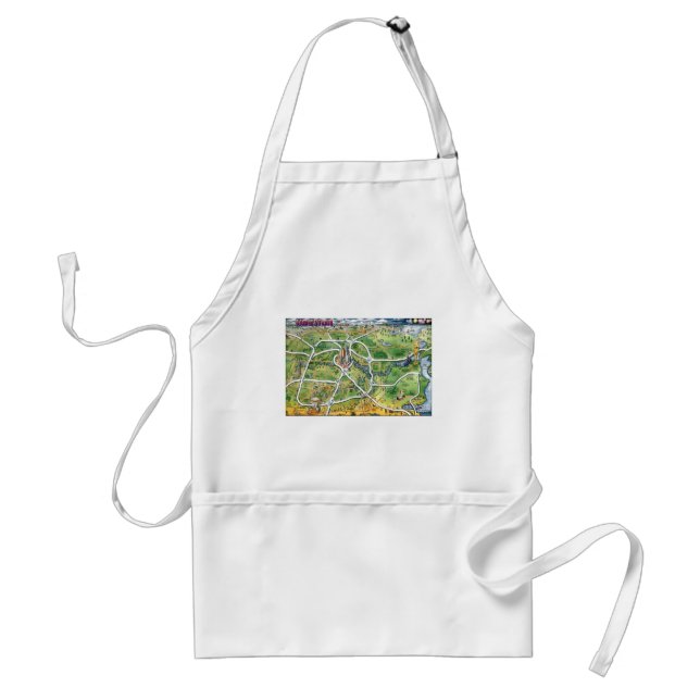 Houston Texas Cartoon Map Standard Apron (Front)