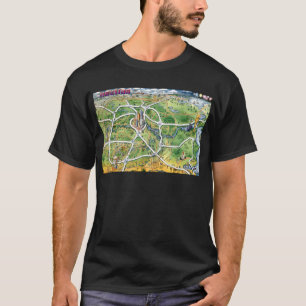Houston Texas Cartoon Map T-Shirt