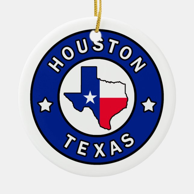 Houston Texas Ceramic Tree Decoration (Front)