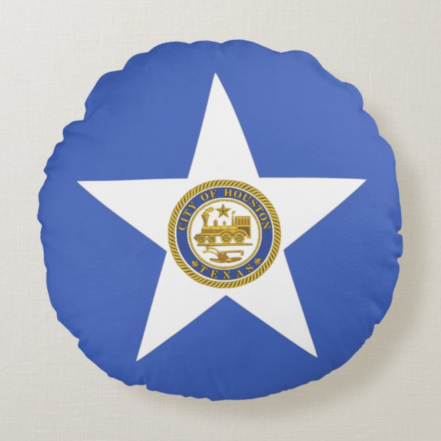 Houston (Texas) City flag Round Cushion (Front)
