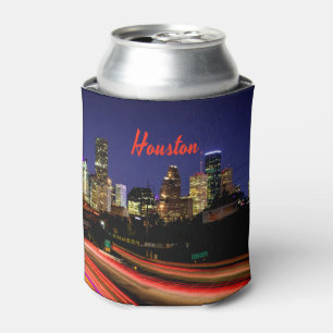 Houston Texas City Skyline Can Cooler