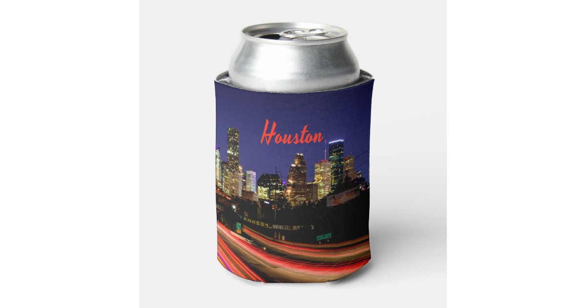 Houston Texas City Skyline Can Cooler | comicsahoy.com