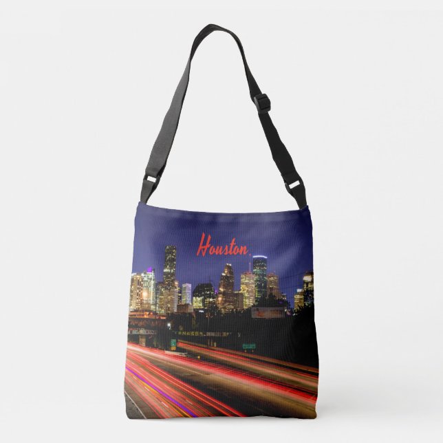 Houston Texas City Skyline Crossbody Bag (Back)