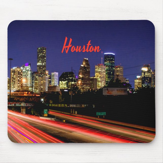 Houston Texas City Skyline Mouse Mat (Front)