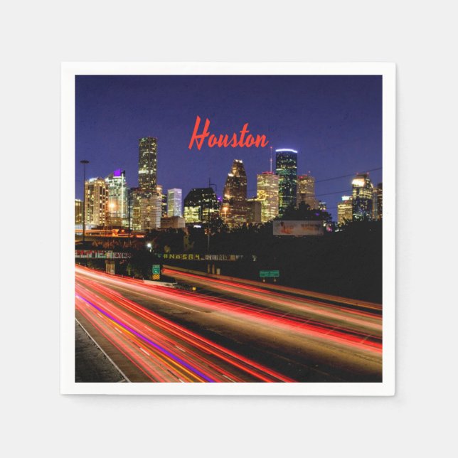 Houston Texas City Skyline Napkin (Front)