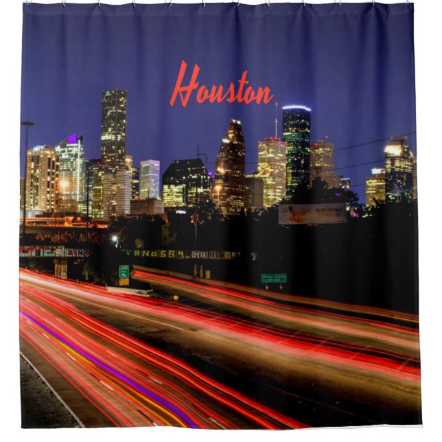Houston Texas City Skyline Shower Curtain (Front)