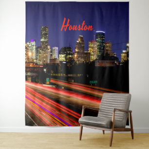 Houston Texas City Skyline Tapestry