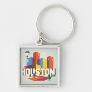 Houston, Texas   Cityscape Design Key Ring