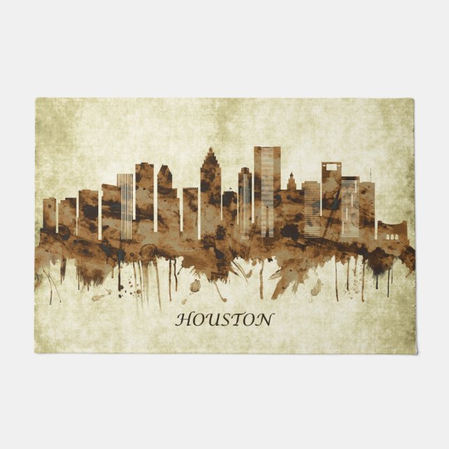 Houston Texas Cityscape Doormat (Front)