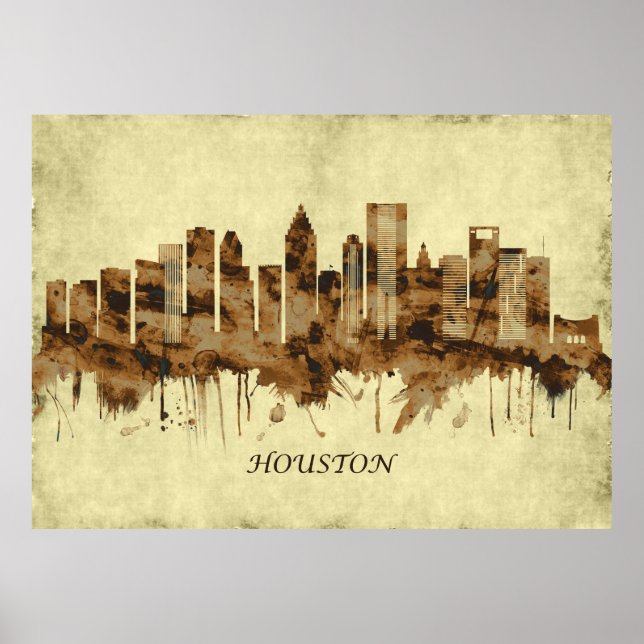 Houston Texas Cityscape Poster (Front)