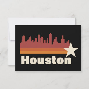 Houston Texas Cityscape Vintage Card