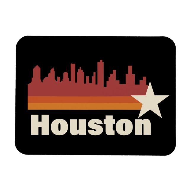 Houston Texas Cityscape Vintage  Magnet (Horizontal)