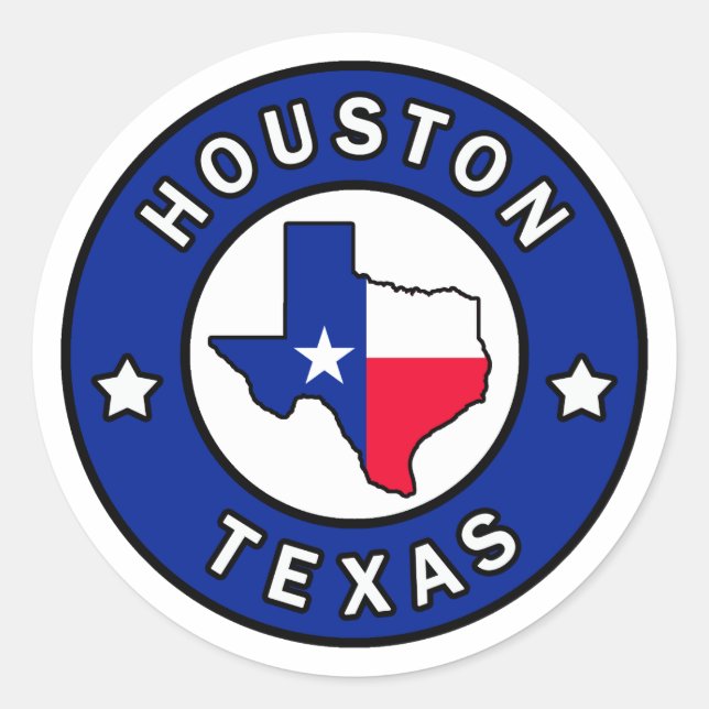 Houston Texas Classic Round Sticker (Front)