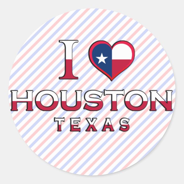 Houston, Texas Classic Round Sticker (Front)