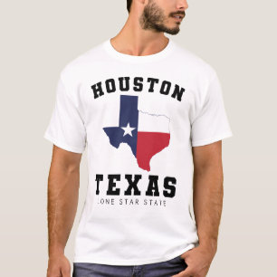 Houston, Texas Flag Map Men's White T-Shirt