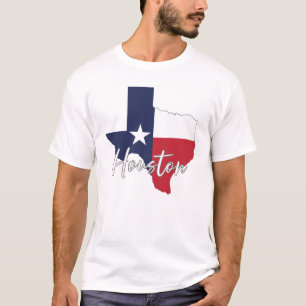 Houston, Texas Flag Map Men's White T-Shirt