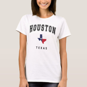 Houston, Texas Flag Map Women's White T-Shirt