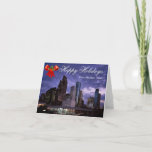 Houston Texas Happy Holidays Greeting Card<br><div class="desc">This holiday greeting card features the Houston,  Texas skyline and red bow.</div>