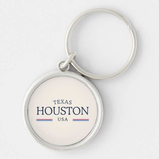 Houston Texas Heritage – Classic Cream Key Ring (Front)