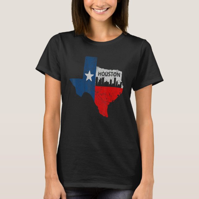 Houston Texas Houston Strong Vintage Stripes T-Shirt (Front)