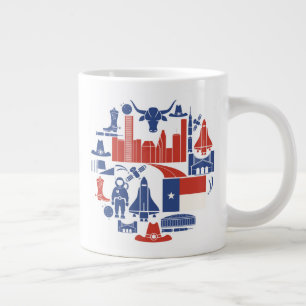 Houston Texas Icons Large Coffee Mug
