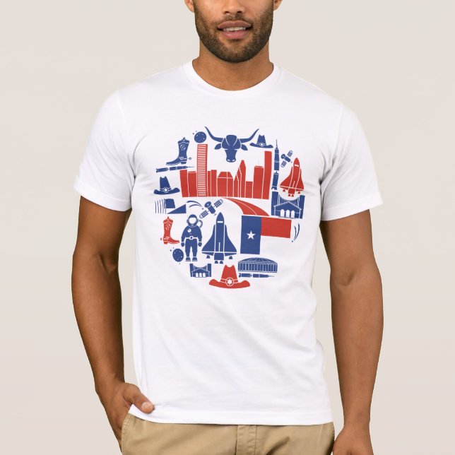 Houston Texas Icons T-Shirt (Front)